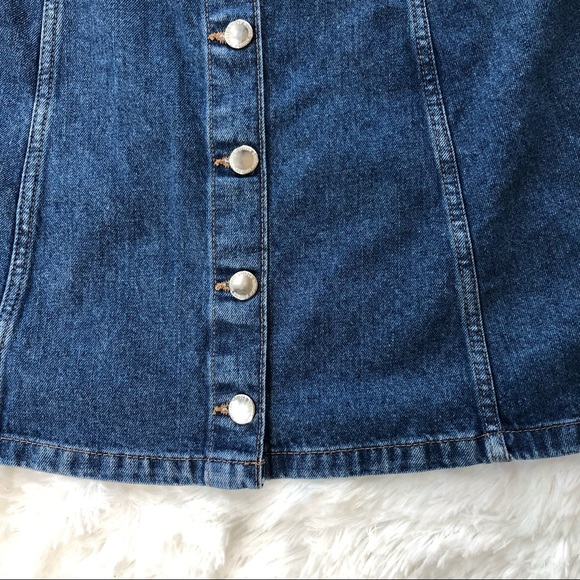 H&M DIVIDED • Like New Denim Skirt Button Down Jean Size 10 Cotton EUC - Picture 4 of 7